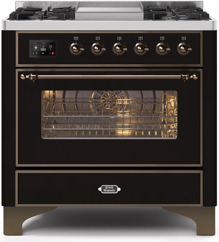 Glossy Black Dual Fuel Natural Gas Range Z267141