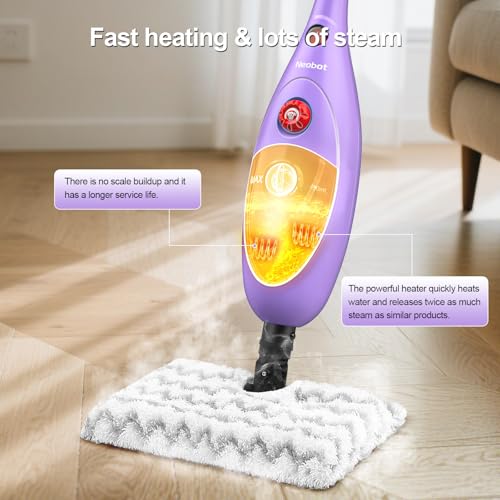 Steam Mop Cleaner with Detachable Handheld Steamer, 10-in-1 Multi Accessories, 13.5 OZ Water Tank & 20FT Power Cord P436920