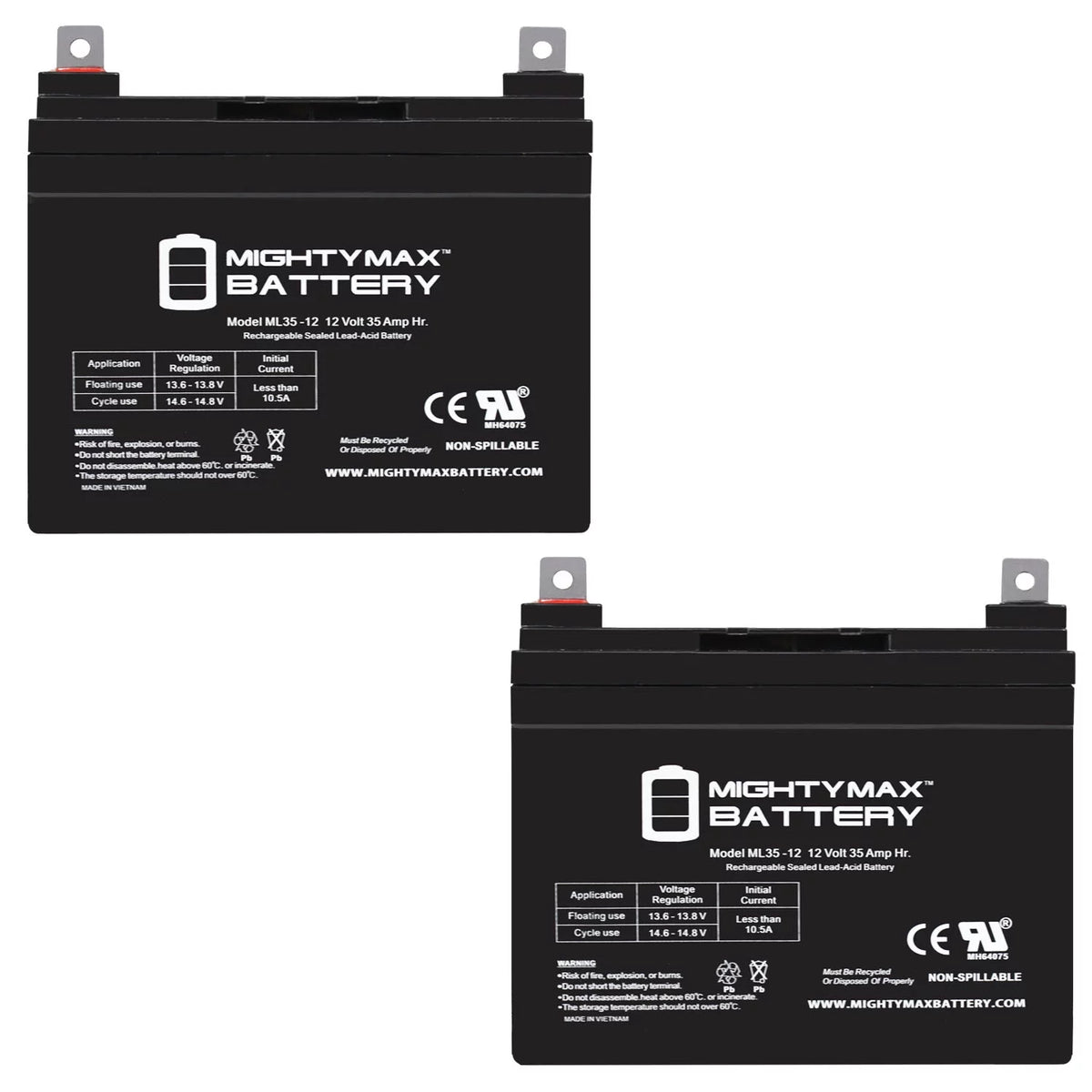 12V 35Ah Wheelchair Battery 2 Pack G985635