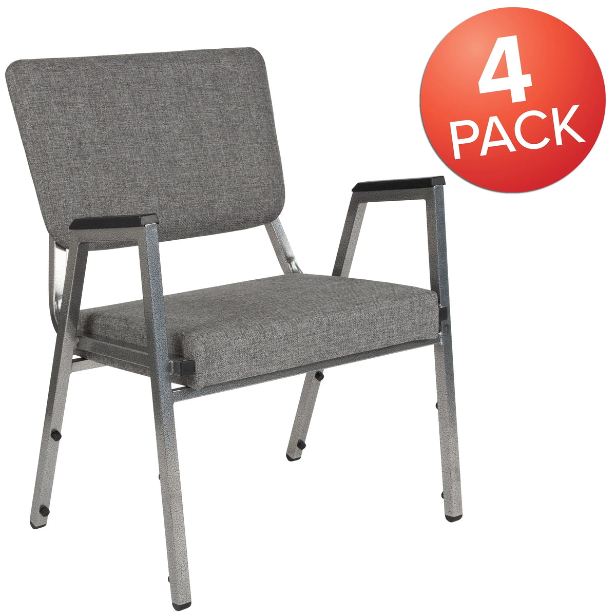 4 Pack Grey Fabric Medical Reception Arm Chair N6507