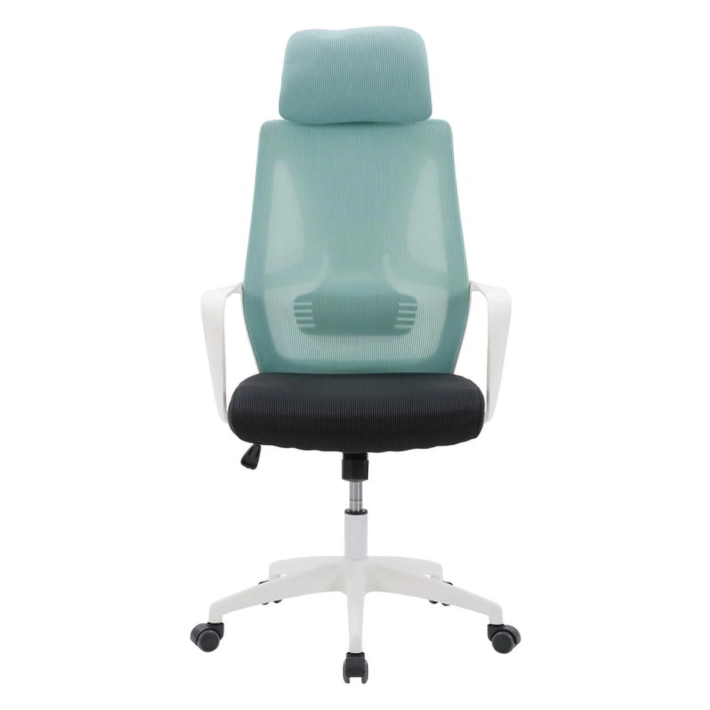 Teal Blue and Black Fabric Mesh Back Office Chair L286