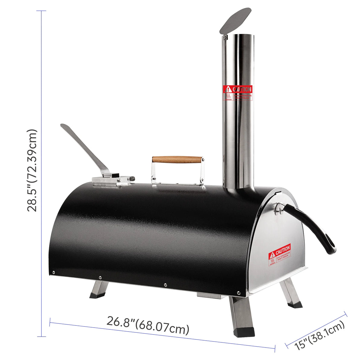 Portable Black Stainless Steel Wood Fired Pizza Oven with Carry Bag M513