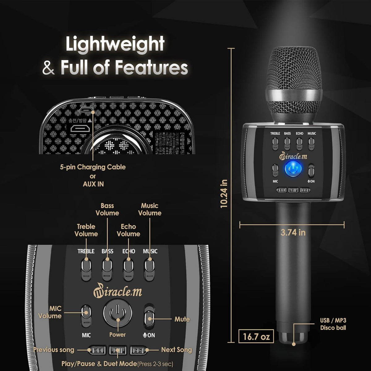 Bluetooth Karaoke Microphone with Speaker P645096