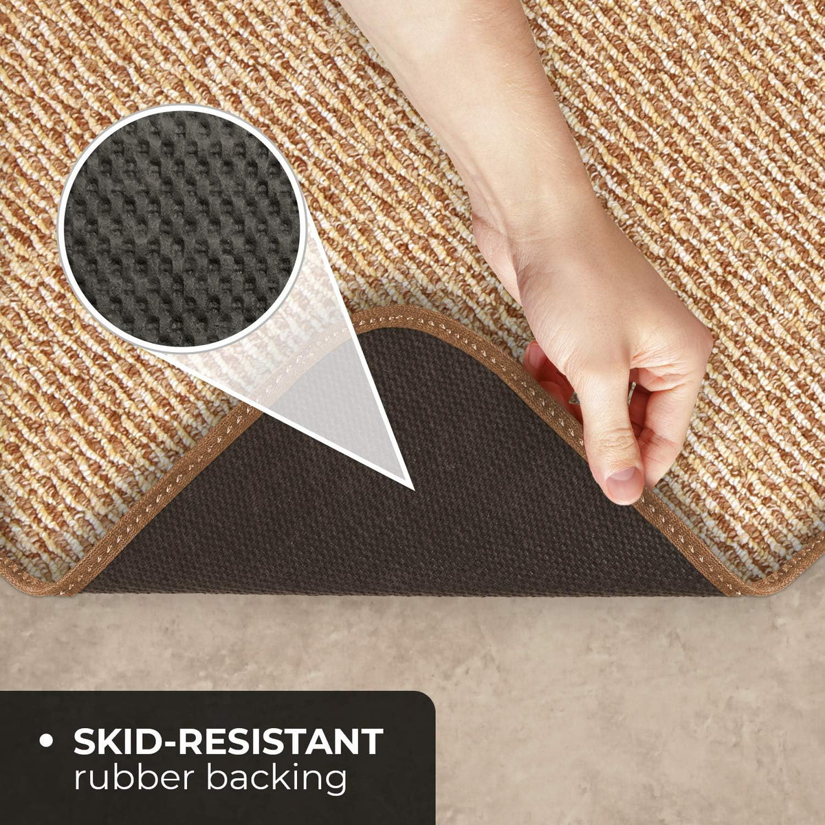 Skid-Resistant Carpet Runner - Praline Brown - 10 Feet X 27 Inches W66780