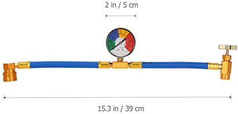 R134A AC Refrigerant Charge Hose Kit with 100PSI Pressure Gauge J600
