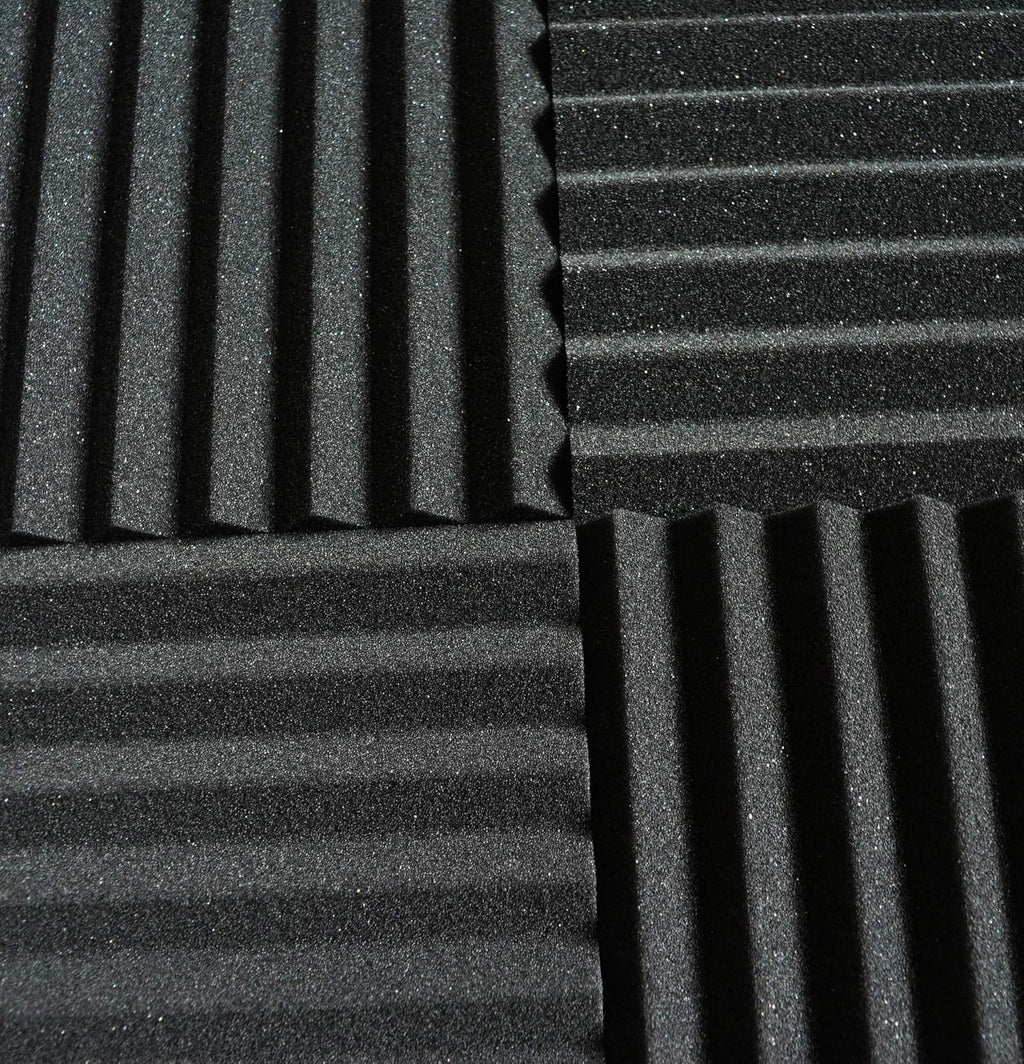 96 Pack Black Acoustic Foam Panel Wedge Studio Soundproofing Wall Tiles 12" X 12" X 1" V42965