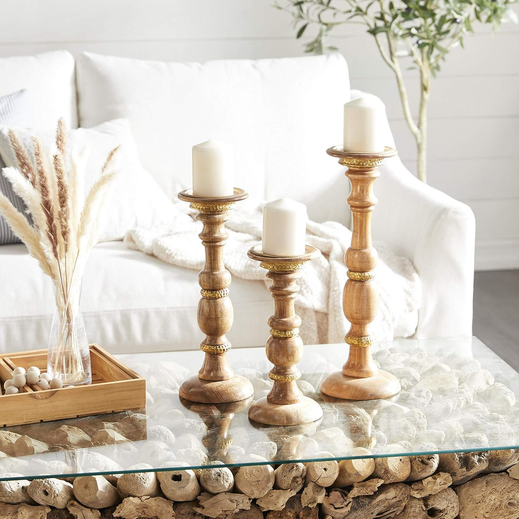 Metallic Gold Feather Candle Holder with Hurricane Glass T148