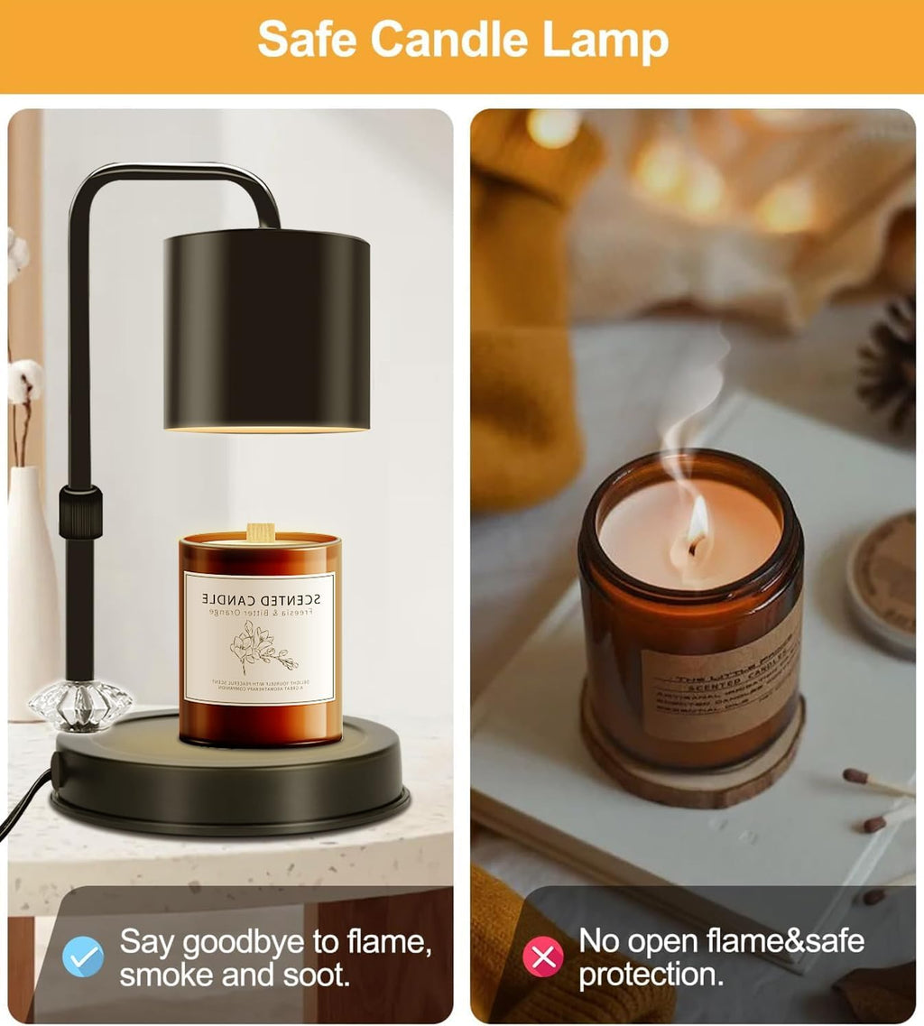 Candle Warmer Lamp with Timer, Adjustable Dimmable, 2 Bulbs I29237
