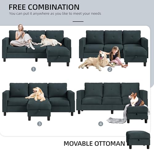 Convertible Sectional Sofa with Storage Ottoman B902972