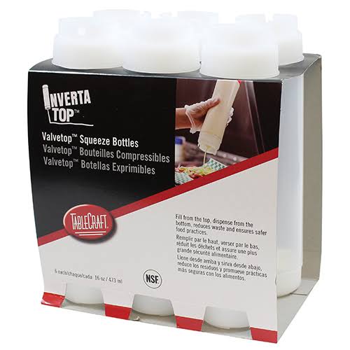 24 oz Squeeze Bottle, 63 mm Opening, Pack of 6, 3 Packs Z403410