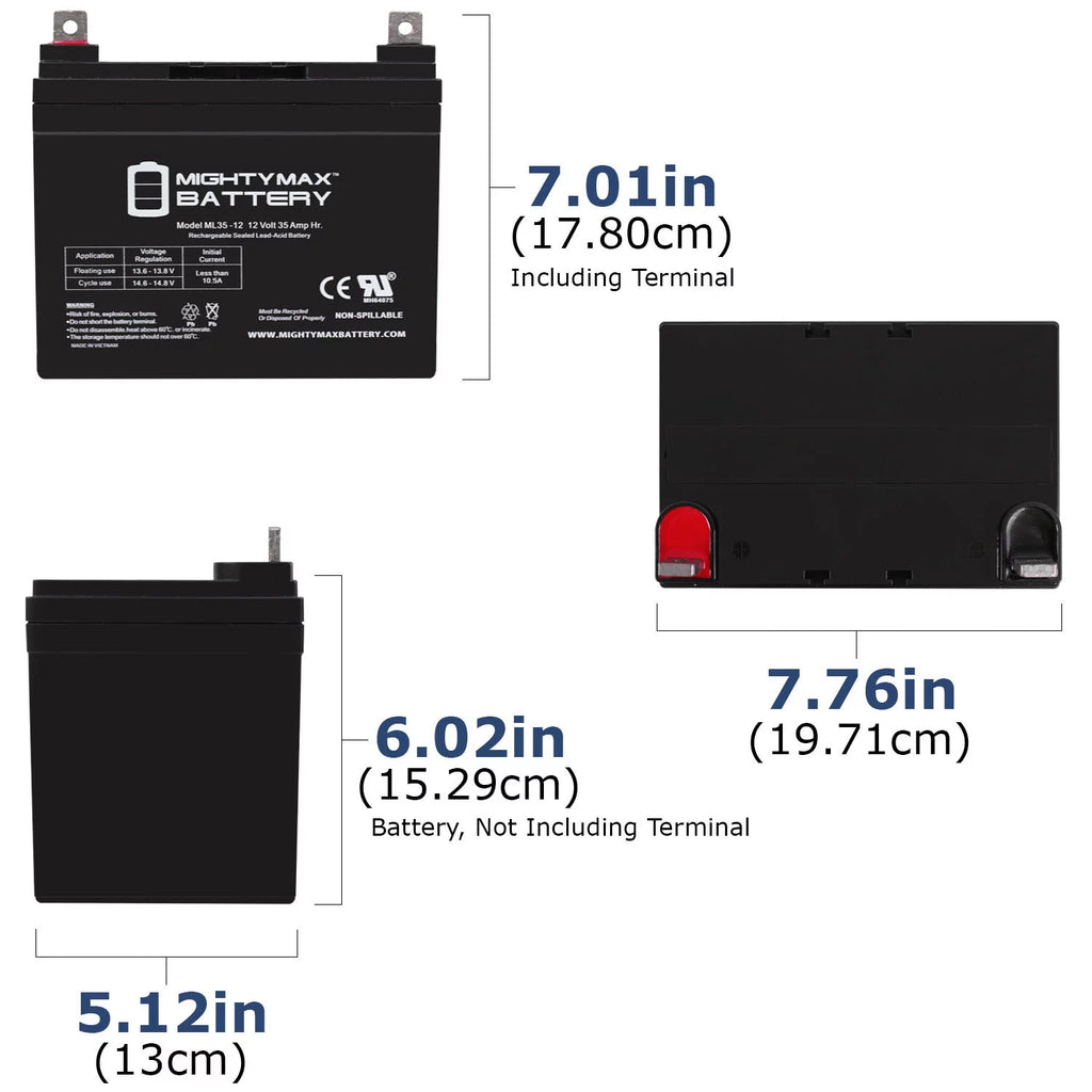12V 35Ah Wheelchair Battery 2 Pack G985635