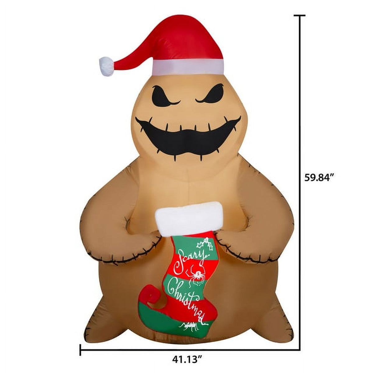 5 Foot Brown Burlap Inflatables Christmas Stocking N397