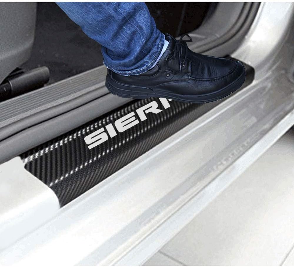 Red Carbon Fibre Vinyl Scuff Plate Sticker for Sierra Truck N909844