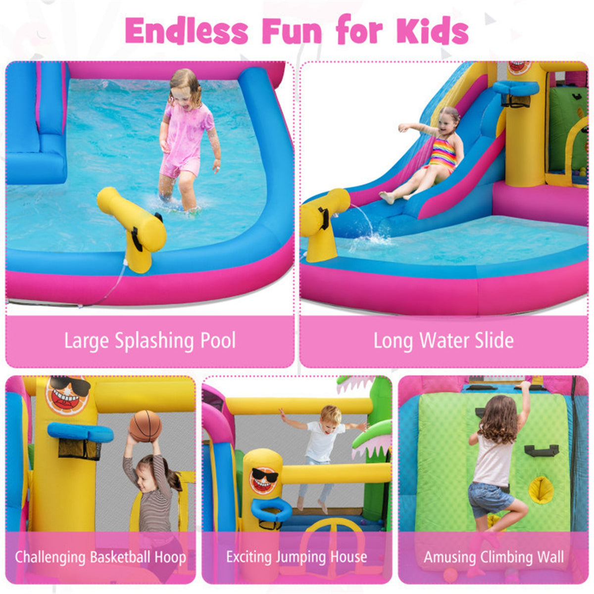 Inflatable Bounce Castle with Long Water Slide and Blower Q3380