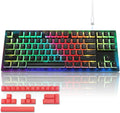 White TKL Hot Swappable Mechanical Keyboard with Pudding Keycaps J689