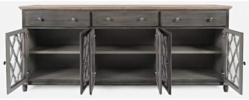 Grey Six Door Accent Cabinet X582