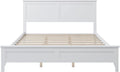 White Queen Size Platform Bed with Headboard D8691