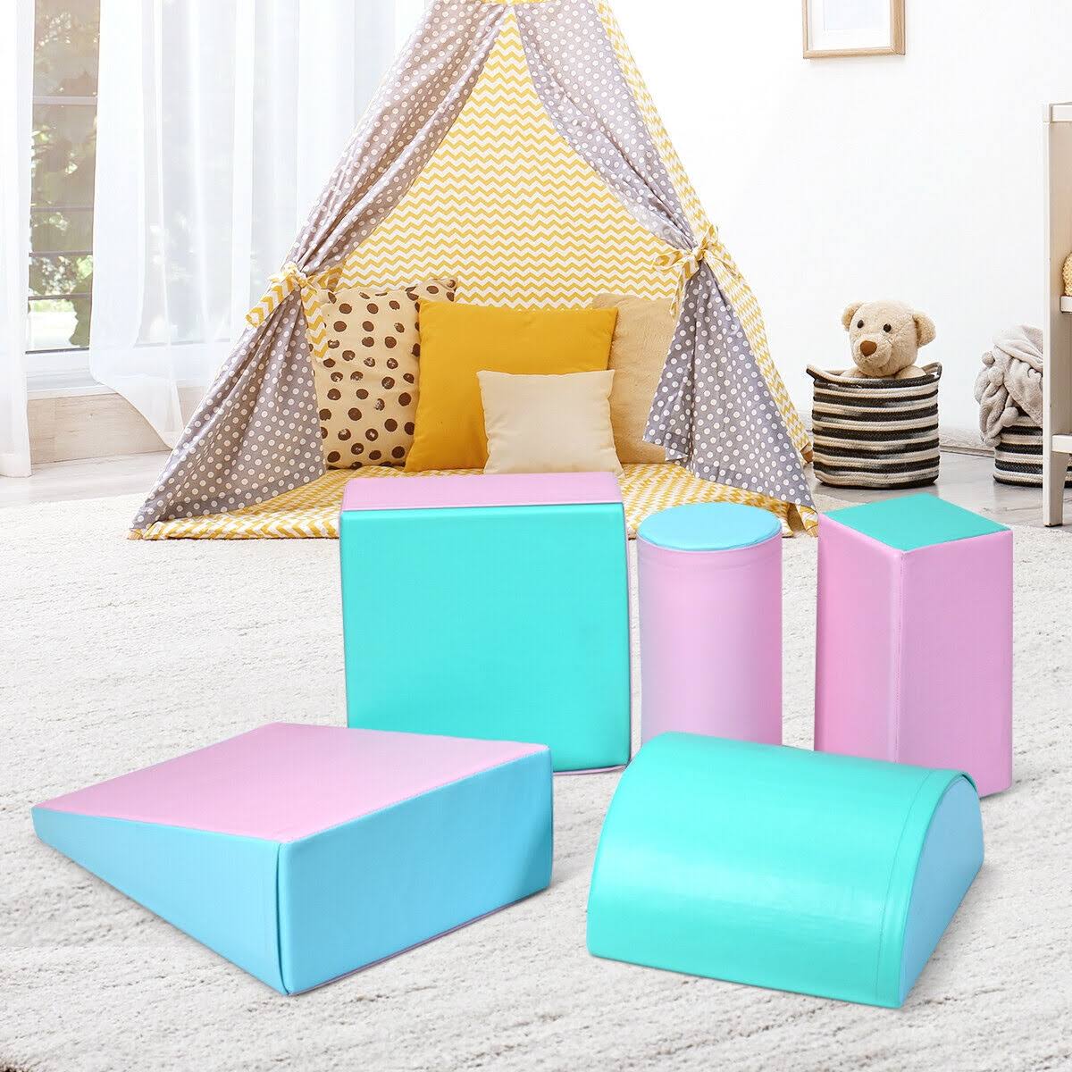 5-Piece Climb Activity Play Foam Blocks Pink G51029