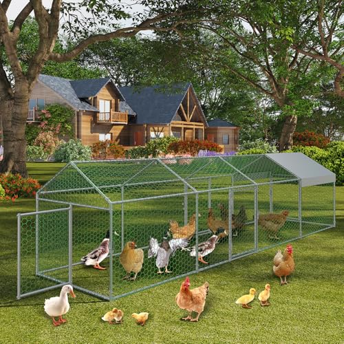 Large Metal Chicken Coop with Cover Q7563