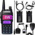 UV-82 High Power Portable 2 Way Radio with Extra 2800mAh Battery Full Kits (1 Pack-Black) B200