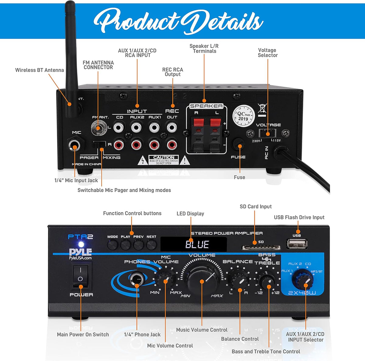 Home Audio Power Amplifier System F59484
