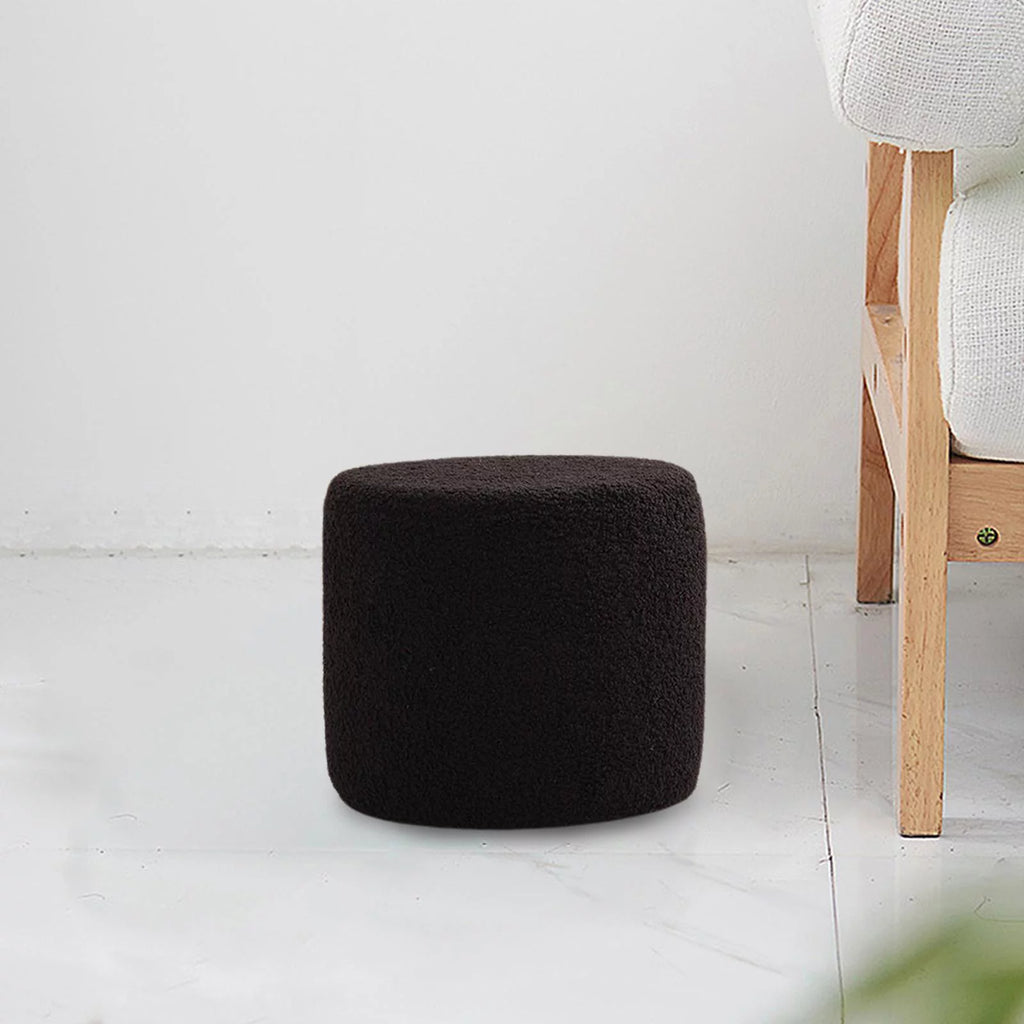 Black Small Footstool Ottoman L7851