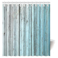 Fabric Shower Curtain Set with Hooks, 66 X 72 Inches, Teal Grey C813