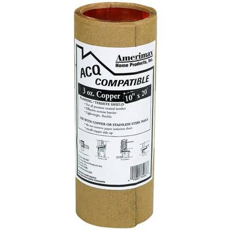 Copper Wood Frame Termite Shield Flashing 10 inch by 20 Foot Case of 4 G26683