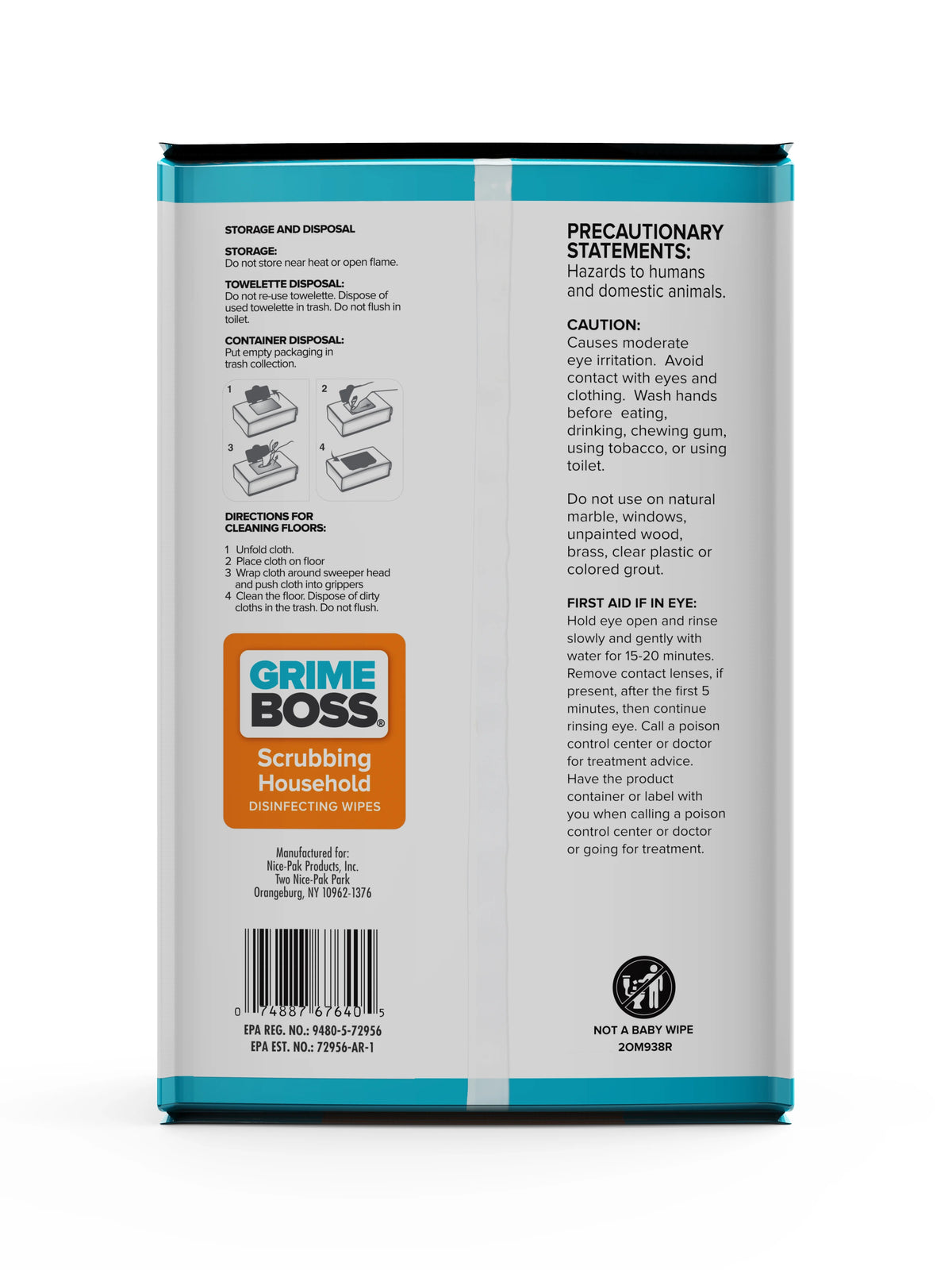 Fiber Blend Scrubbing Household Disinfecting Wipes 72 pk G557289