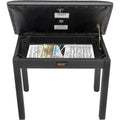 Black Metal Frame Piano Bench with Storage K4162