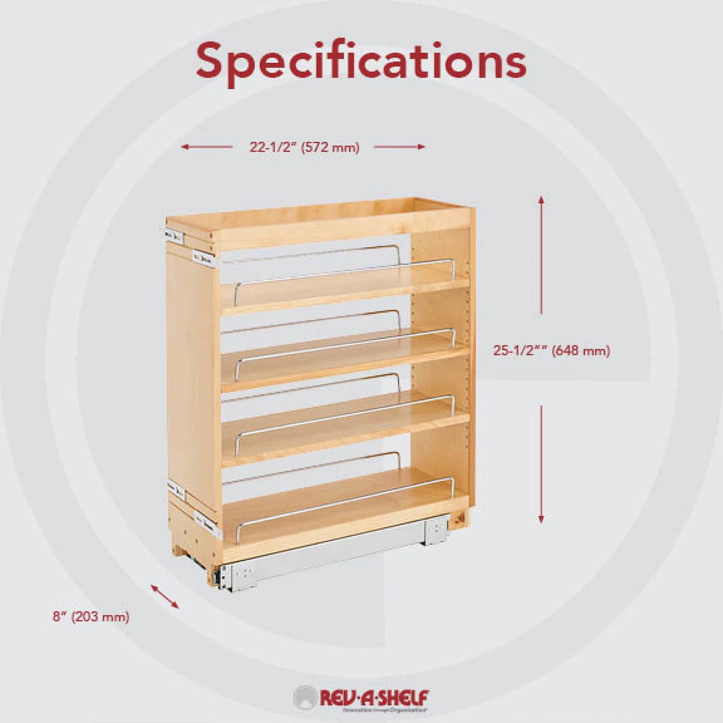 8 Inch Pull-Out Kitchen Cabinet Organizer Spice Rack H2907