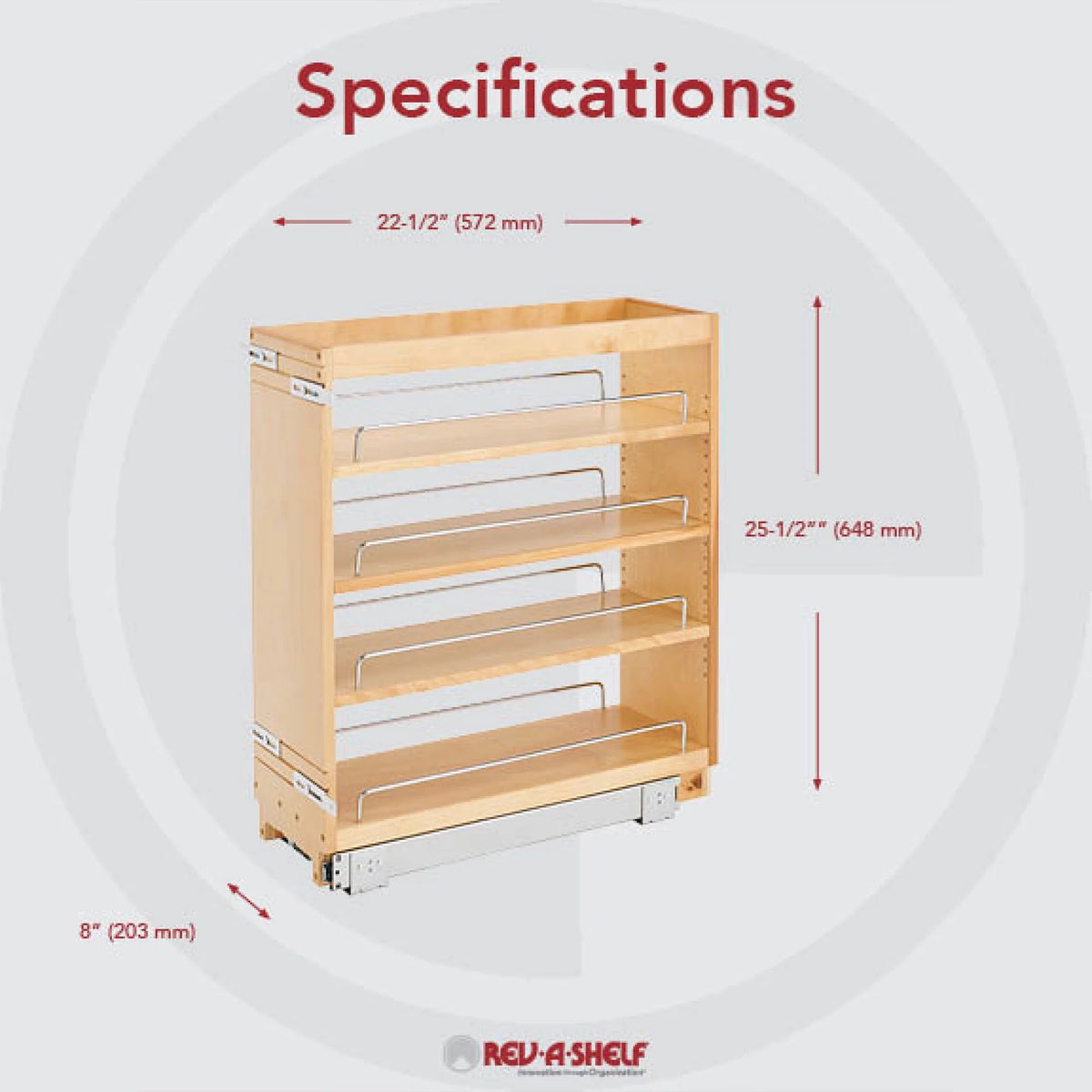 8 Inch Pull-Out Kitchen Cabinet Organizer Spice Rack H2907