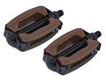 Rubber Pedals 1/2" Brown and Black, Pair, Bike Part B722232