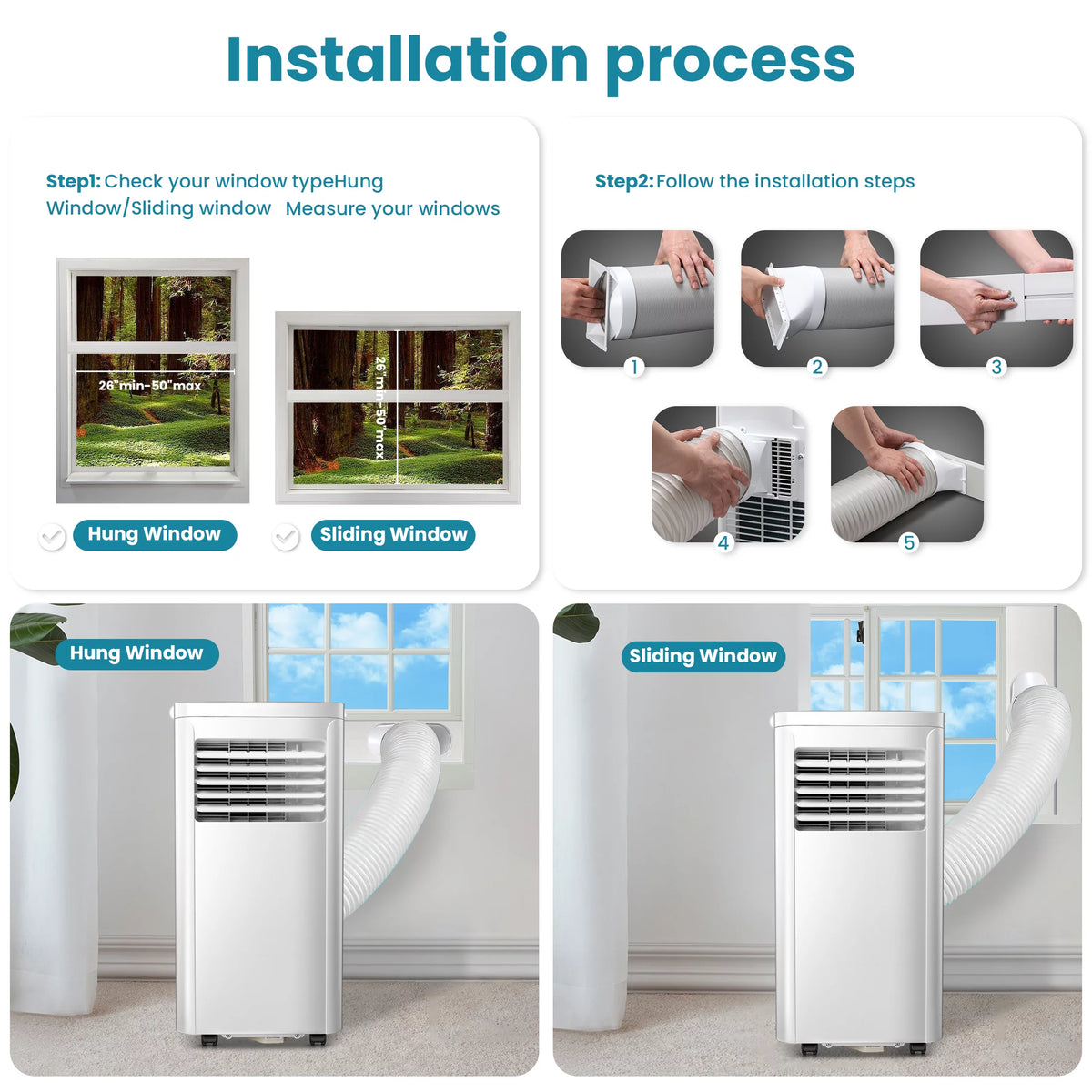 6000BTU 3-in-1 Portable Air Conditioner with Dehumidifier Fan White I840