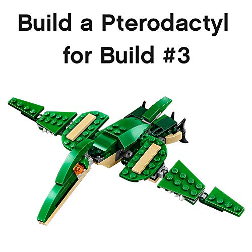LEGO Creator 3 in 1 Mighty Dinosaur Toy, Transforms from T. rex to Triceratops to Pterodactyl Dinosaur Figures, 31058 S6488