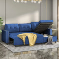 Velvet L-Shape Sleeper Sectional Sofa with Chaise Storage W916