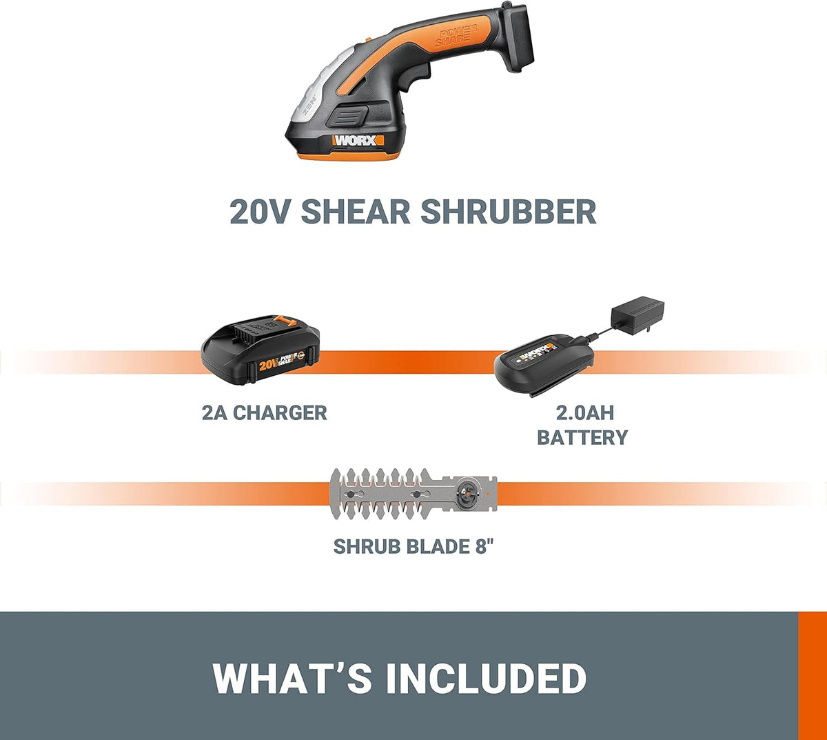 20V Cordless Shrubber Trimmer Grass Shear D4841
