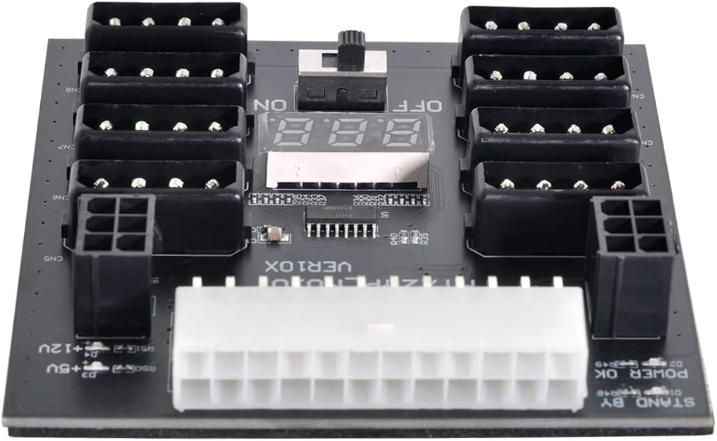 1200W Server PSU Power Supply Breakout Board Adapter with 17 Ports ATX 6 Pin J985981