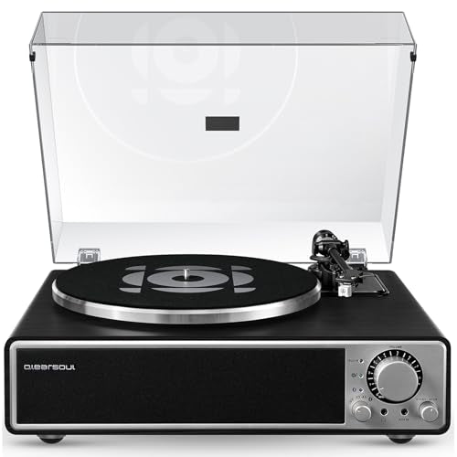 Vinyl Record Player with Bluetooth, Built-in Speakers, Phono Preamp, 33/45 RPM Q432
