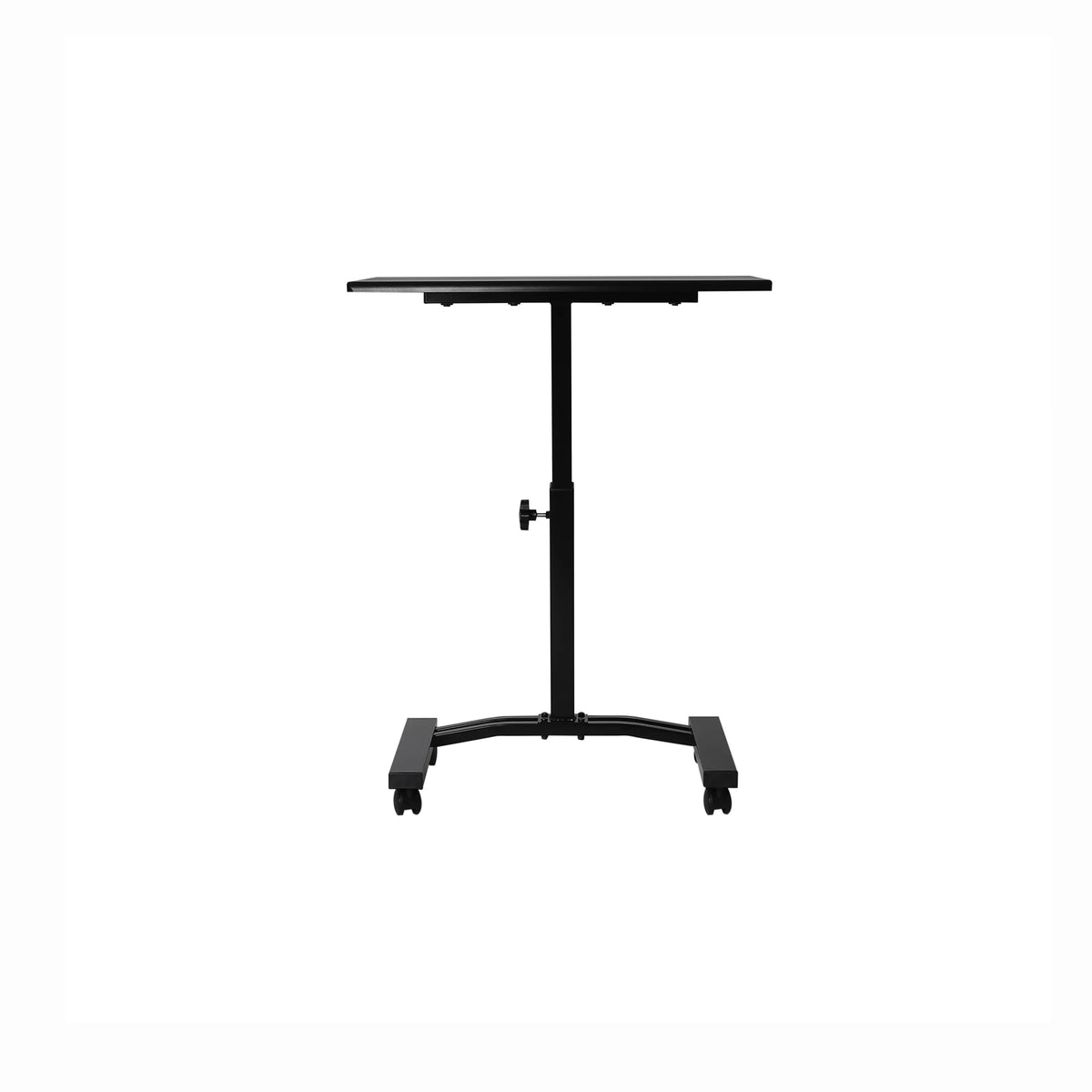 Black Height Adjustable Mobile Laptop Cart Desk with Wheels Y72073