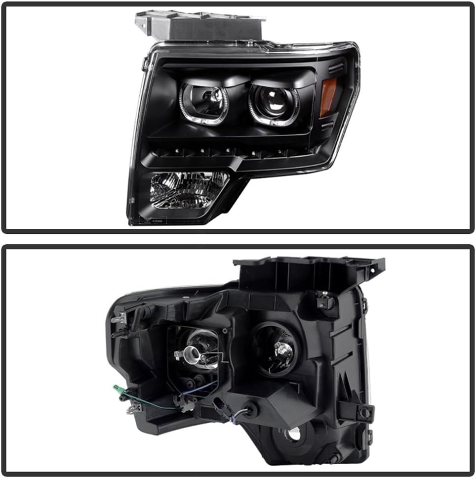 Black SMD LED Halo Projector Headlights I155008