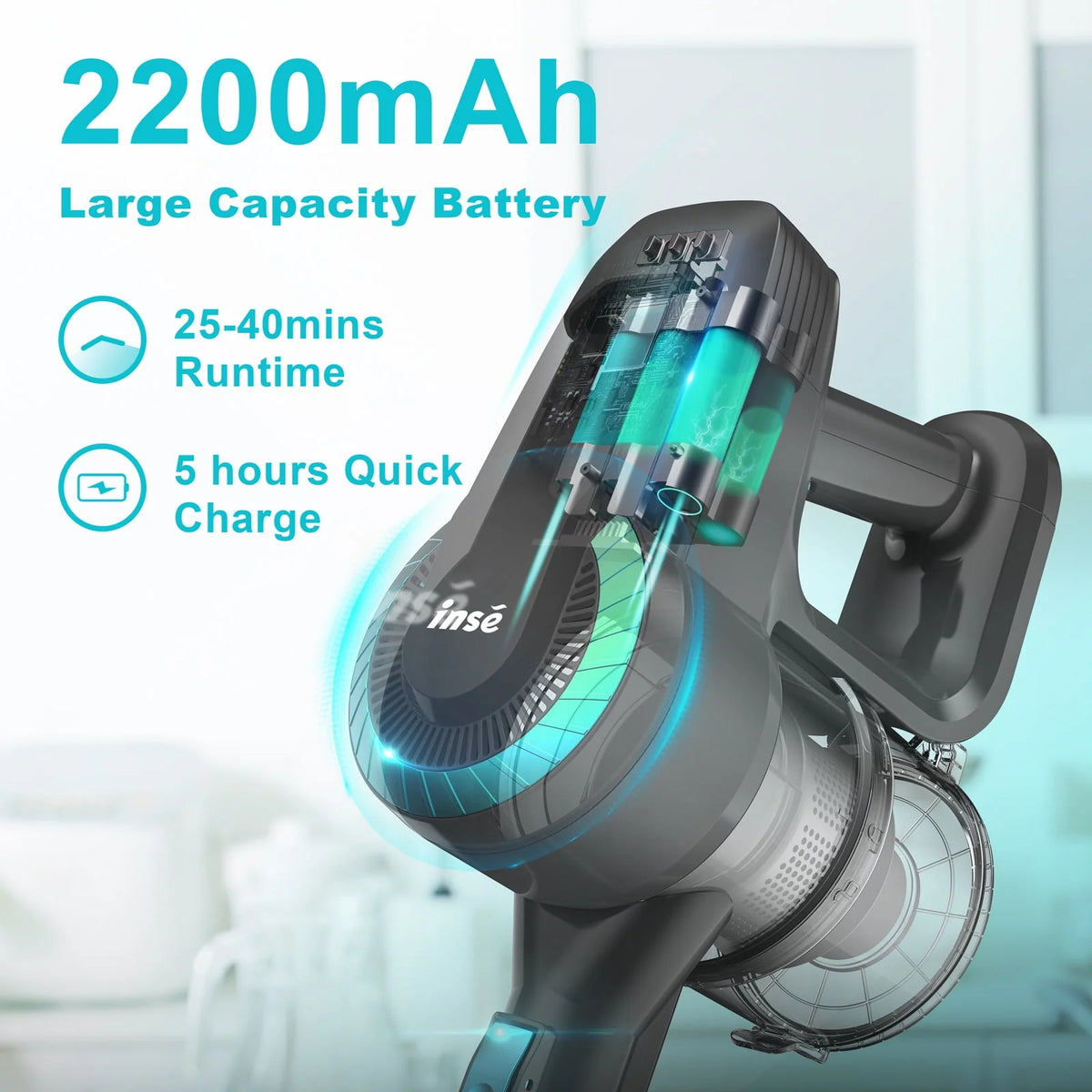 Cordless Vacuum Cleaner 6-in-1 Stick Vacuum 20kPa Lightweight J3943