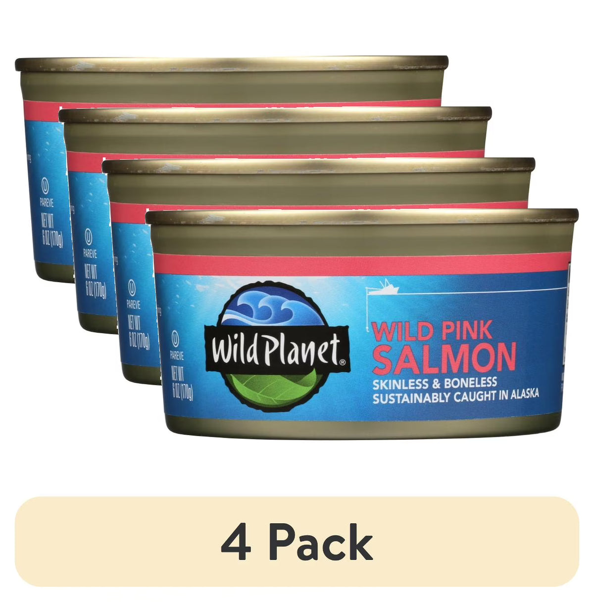 (4 pack) Wild Alaskan Pink Salmon, 6 oz Can Y919669