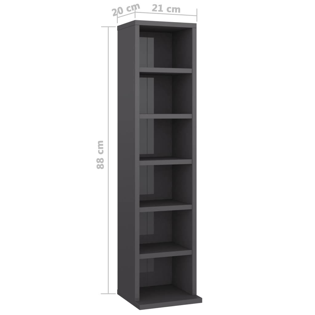 High Gloss Grey CD Cabinet S672062