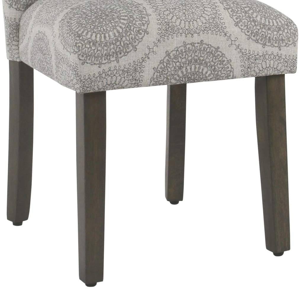 Gray Medallion Parsons Dining Chair (Set of 2) Q7903
