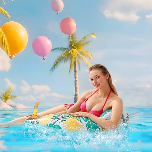4 Pack Inflatable Pool Floats with Two Cup Holders N7081