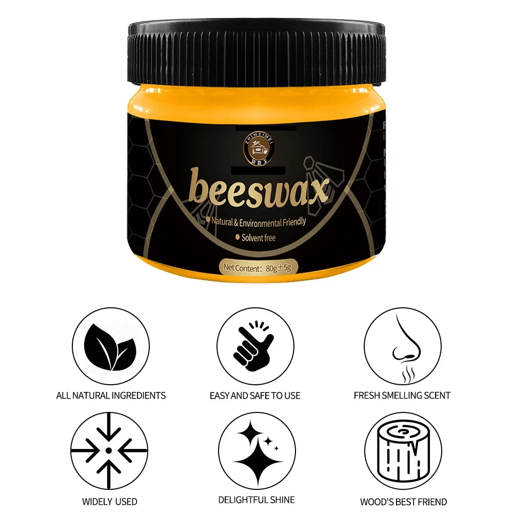 Natural Beeswax Wood Furniture Cleaner and Polish Set of 4 J9993