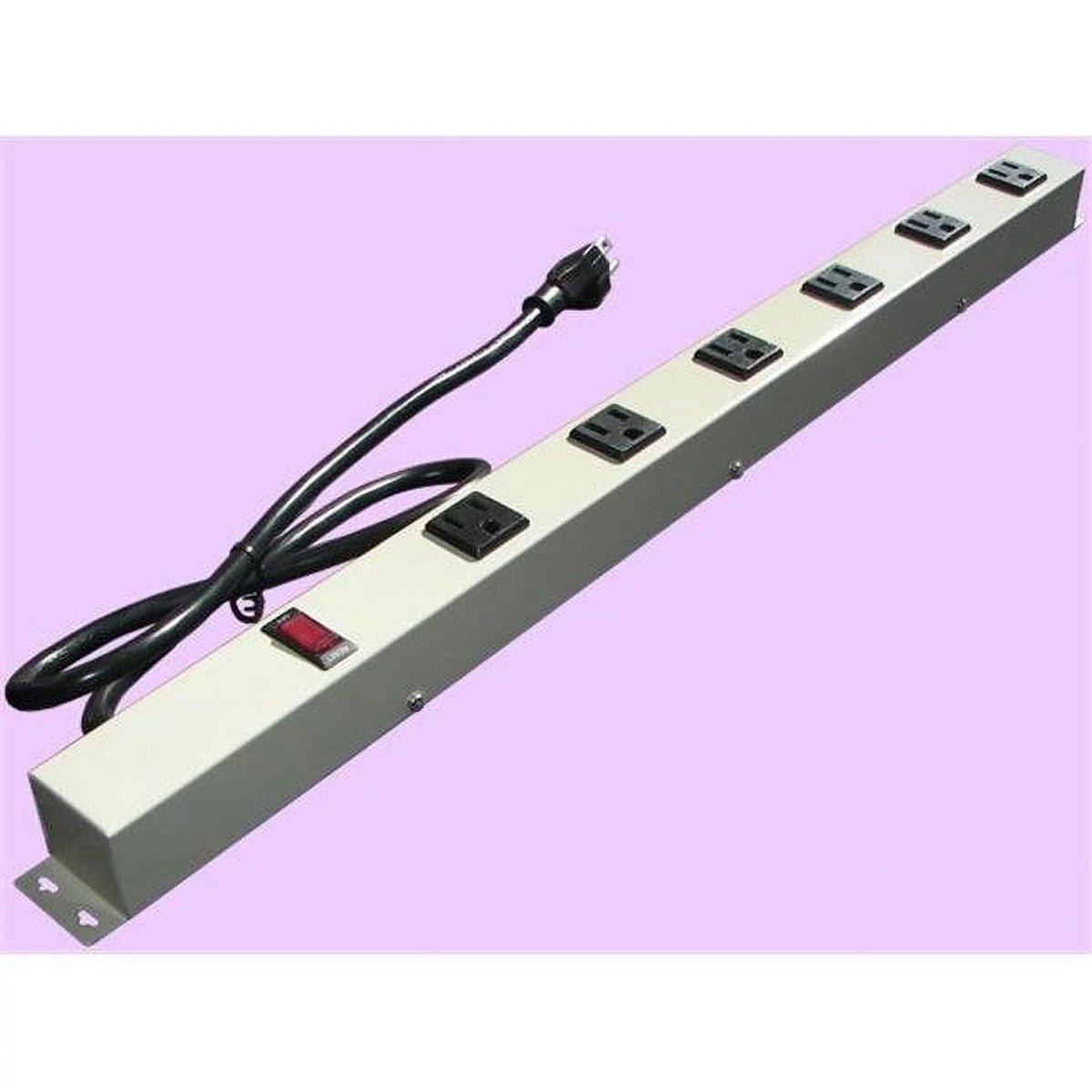 24 in. 6 Outlet Metal Power Strip Q3531