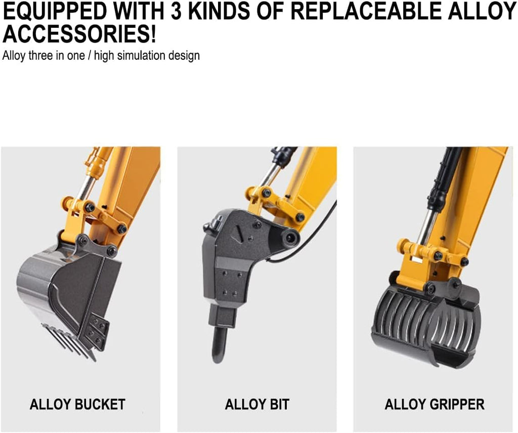 Full Metal Remote Control Excavator Toy, 23 Channel I56557