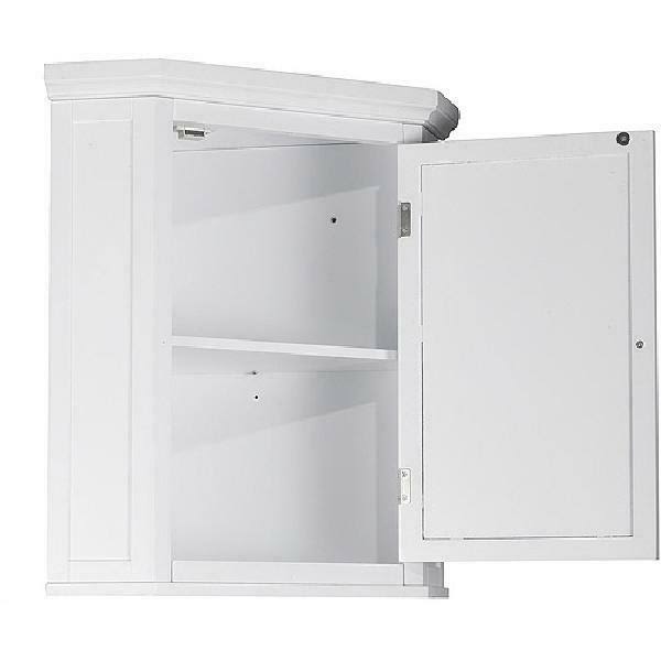White Corner Bathroom Floor Cabinet J42687
